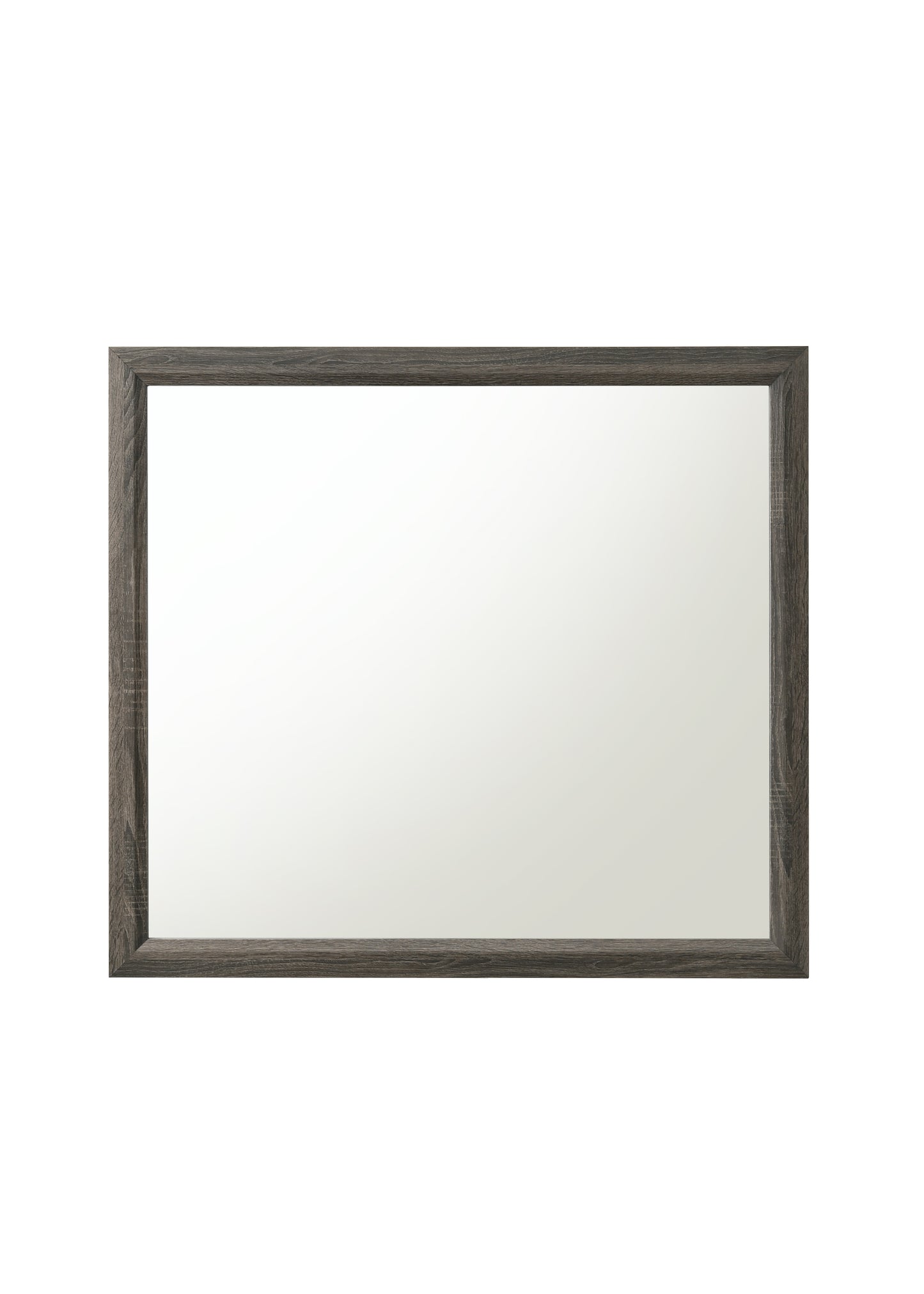 Weathered Gray Finish Mirror - Rectangular Design