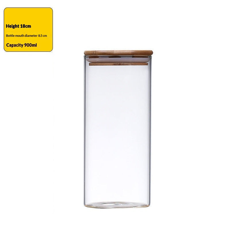 Sealable Food Storage Canisters Set with Bamboo Lids - Glass Bulk Container