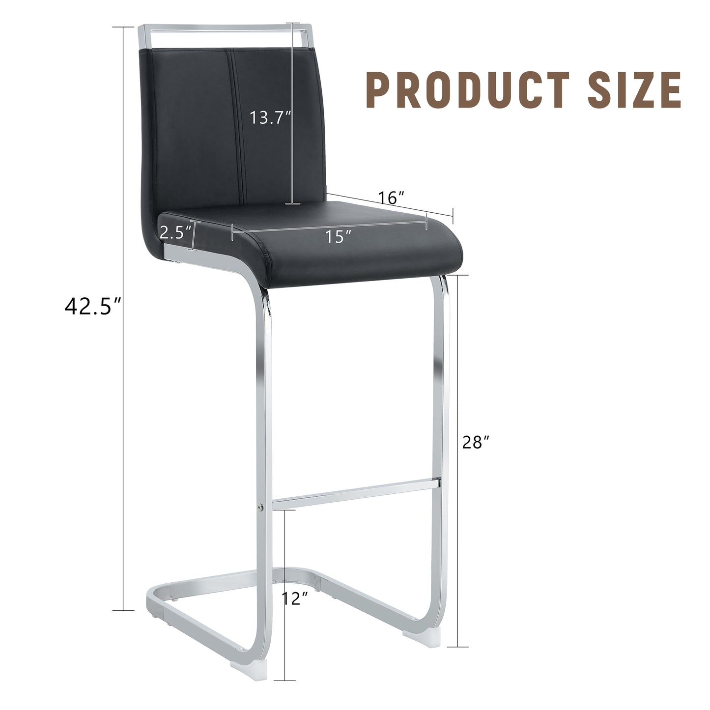 Modern And Beautiful Bar Stool Upholstered In PU Leather With