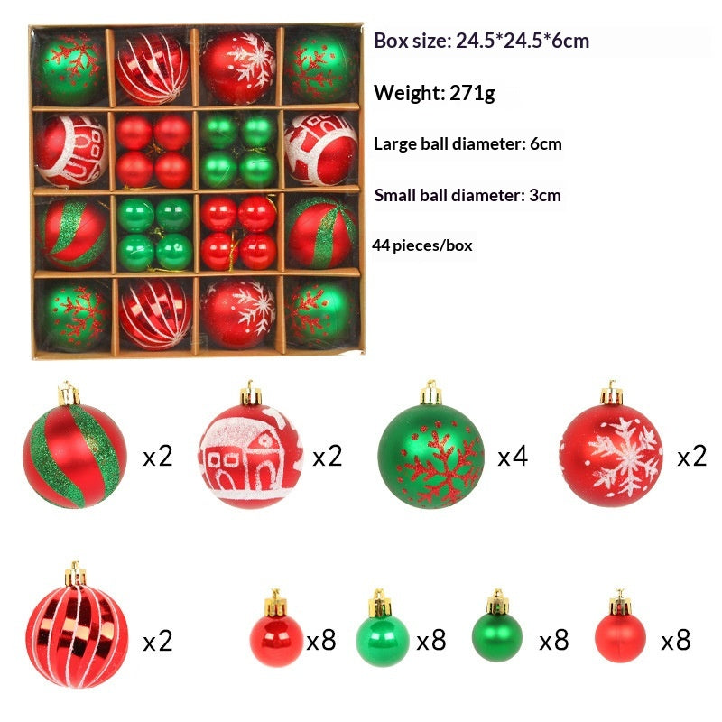 Christmas Tree Hanging Ornaments Set - Assorted Holiday Ball Decorations