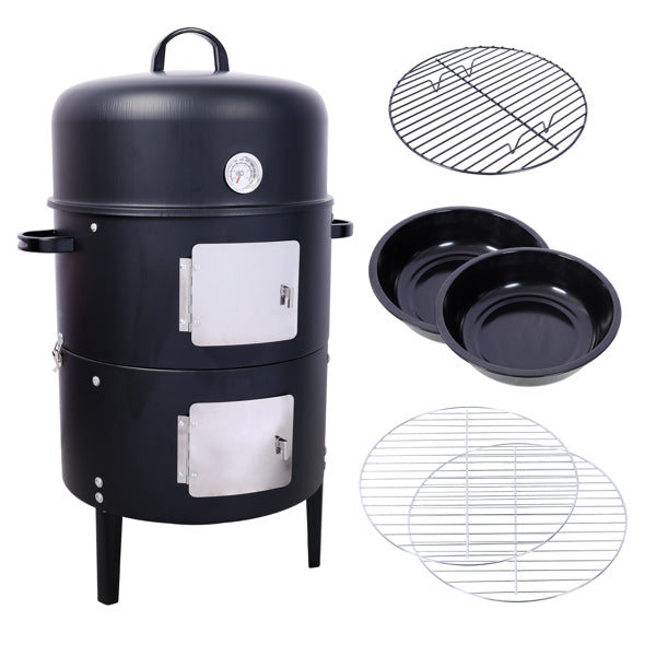 17 Inch Heavy Duty Charcoal Smoker Grill - Black