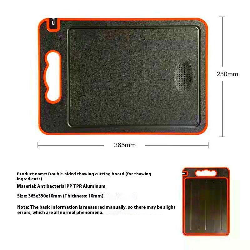 Double-Sided Cutting Board for Meat and Vegetables - Square, Multi-Functional Kitchen Tool