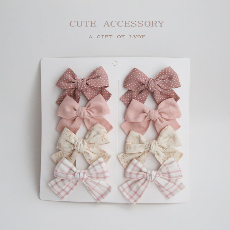 Children's Bow Hair Clips Set, 8-Piece