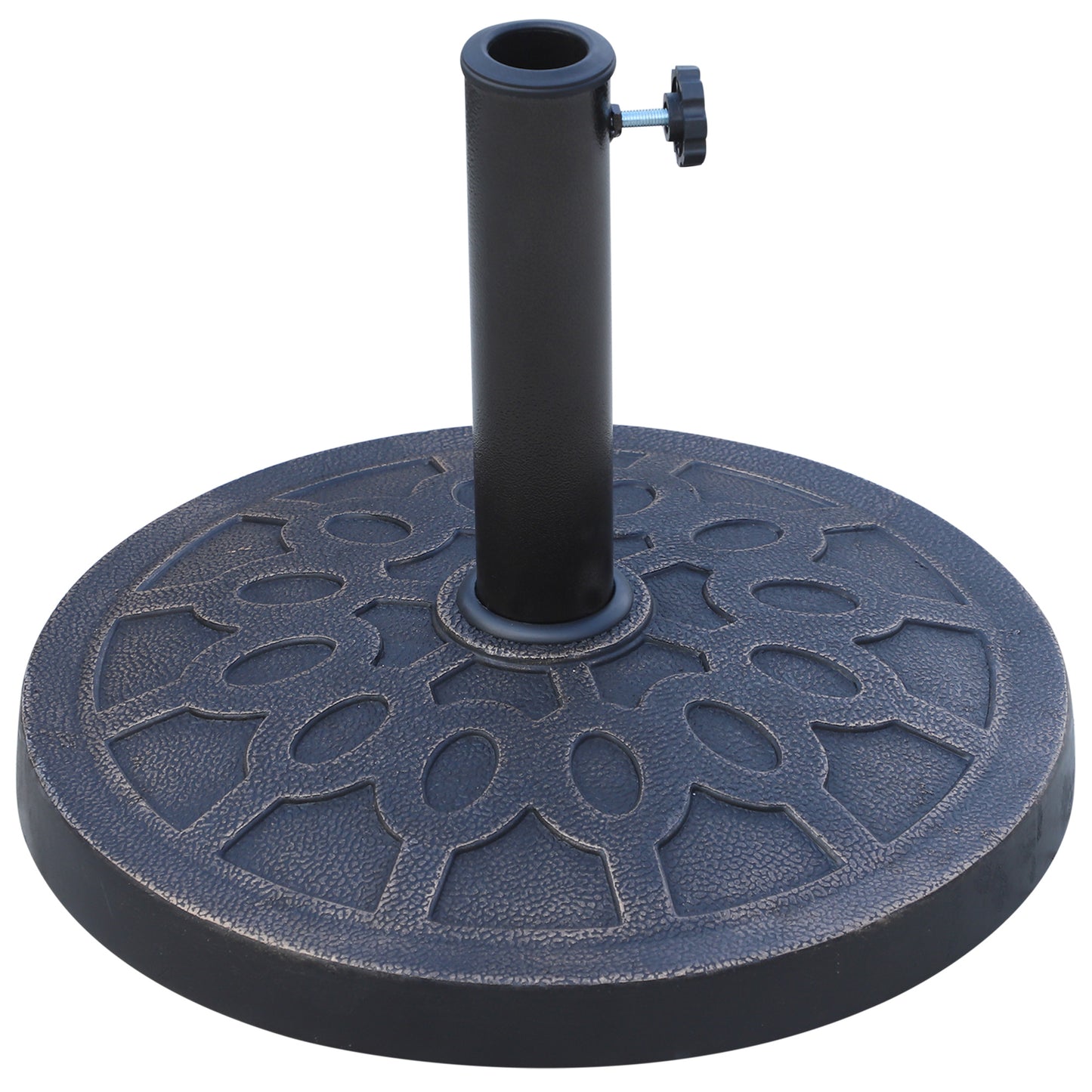 Round Resin Umbrella Base Stand - Decorative Bronze 26 lbs