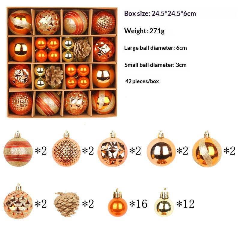 Christmas Tree Hanging Ornaments Set - Assorted Holiday Ball Decorations
