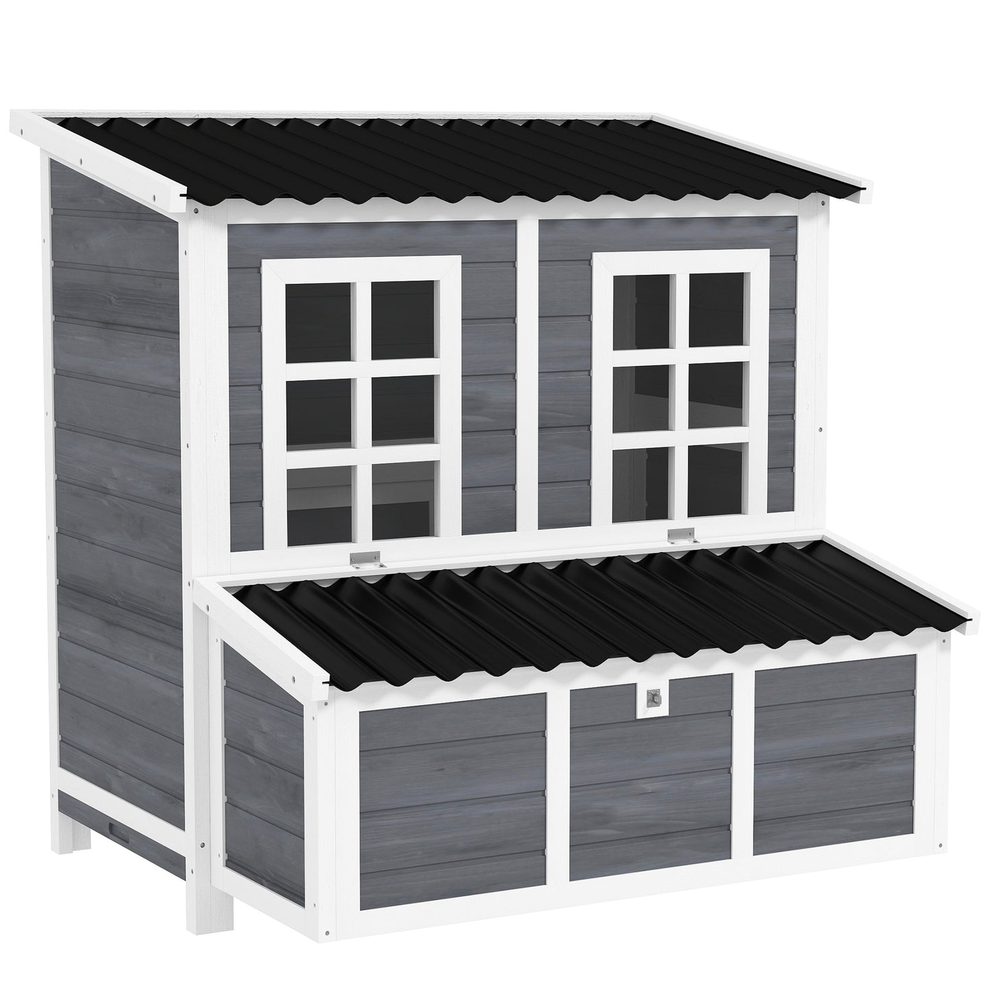 Wooden Chicken Coop with Nesting Box & Pull-Out Tray - Waterproof Roof, 39 Inches