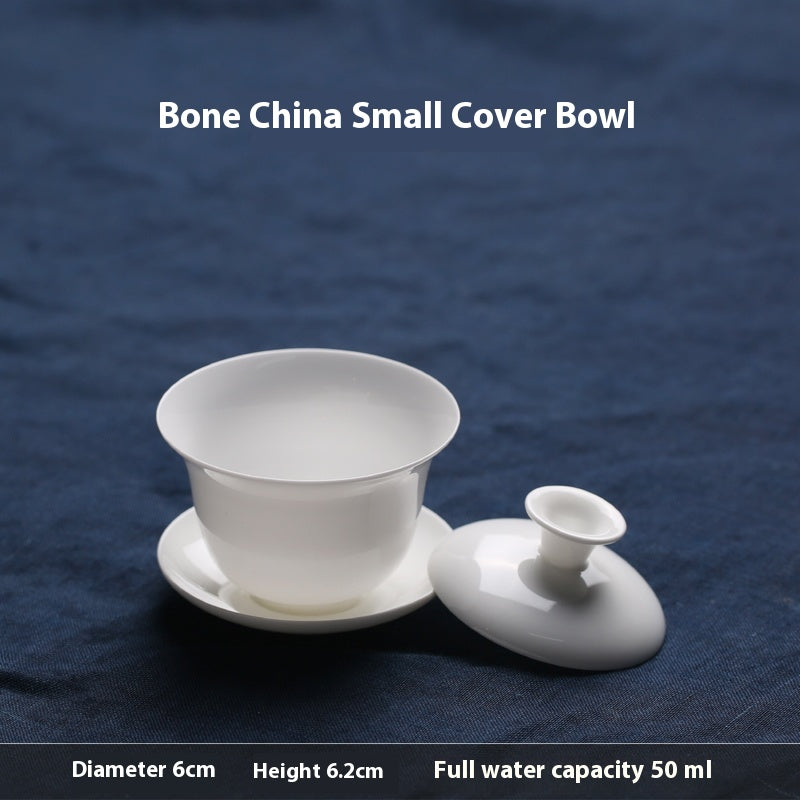 Mini Porcelain Tureen Set for Tea and Serving - White & Bone China Options