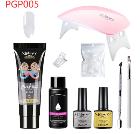 Poly Gel Nail Kit with UV Lamp & Glue