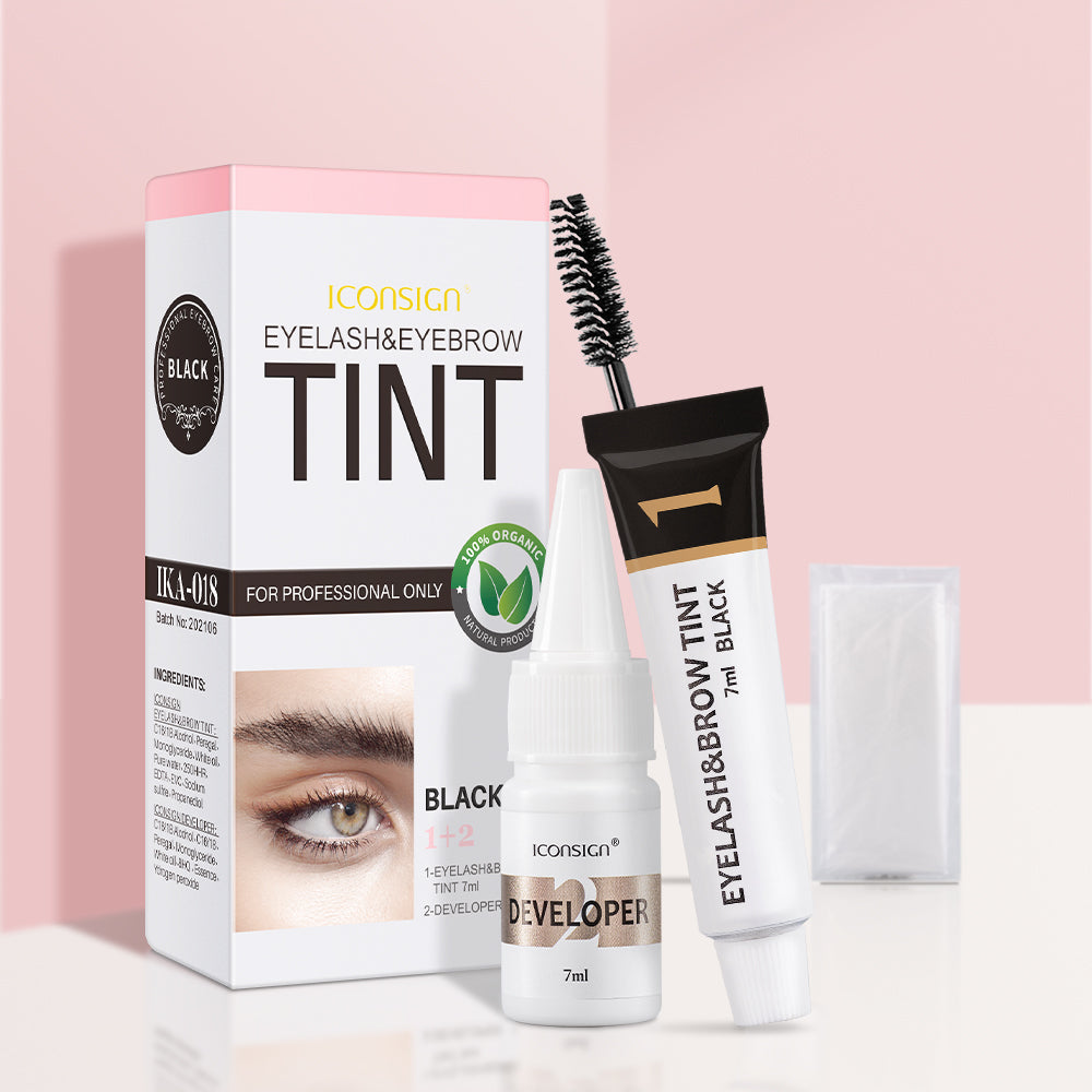 Professional Eyelash and Eyebrow Tint Kit - Long-Lasting Brow Dye Set