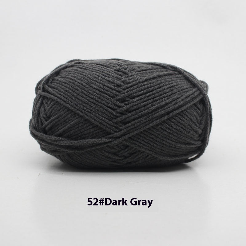 Four-Strand Milk Cotton Crochet Yarn Balls for Craft Projects - Multiple Colors