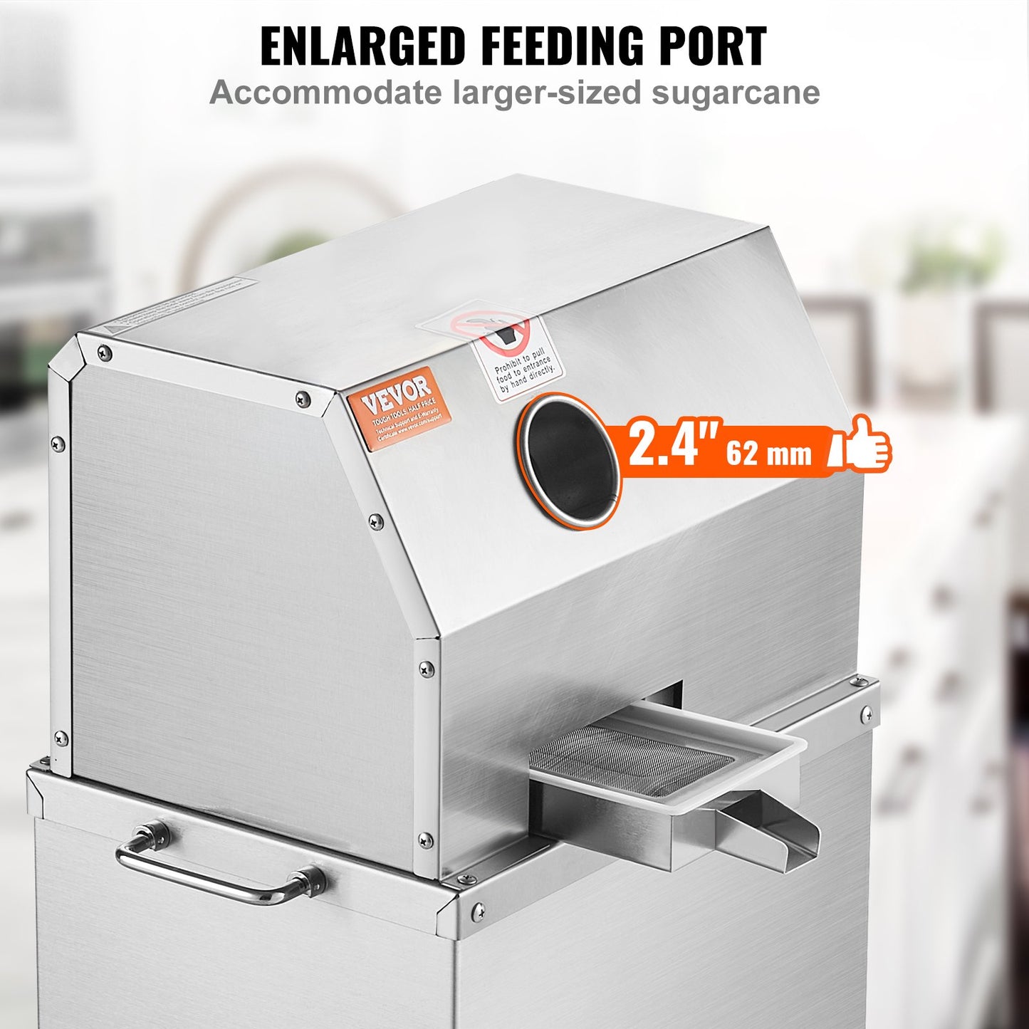 Electric Sugar Cane Juicer 800W Commercial & Home Use Stainless Steel