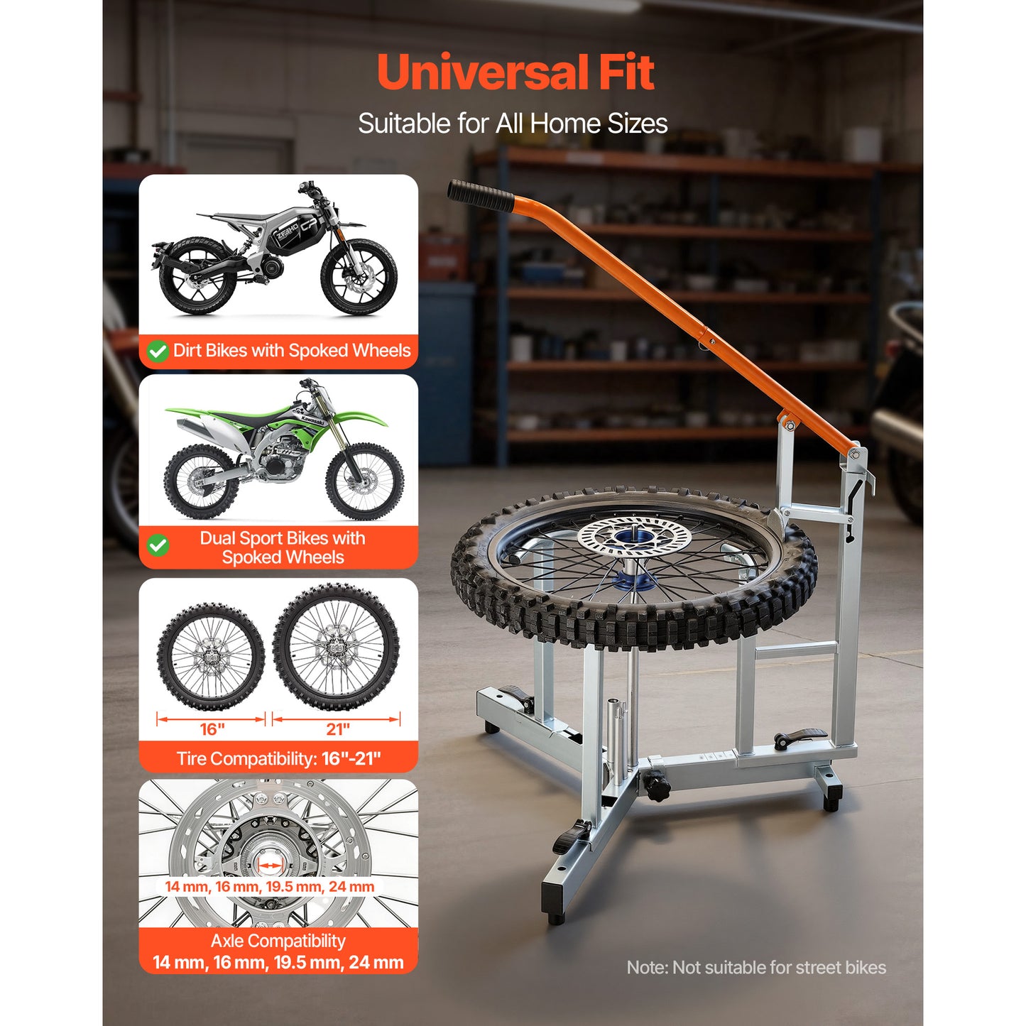 Heavy Duty Dirt Bike Tire Changer Kit for 16-21 Inch Wheels with Bead Breaker & Storage Bag