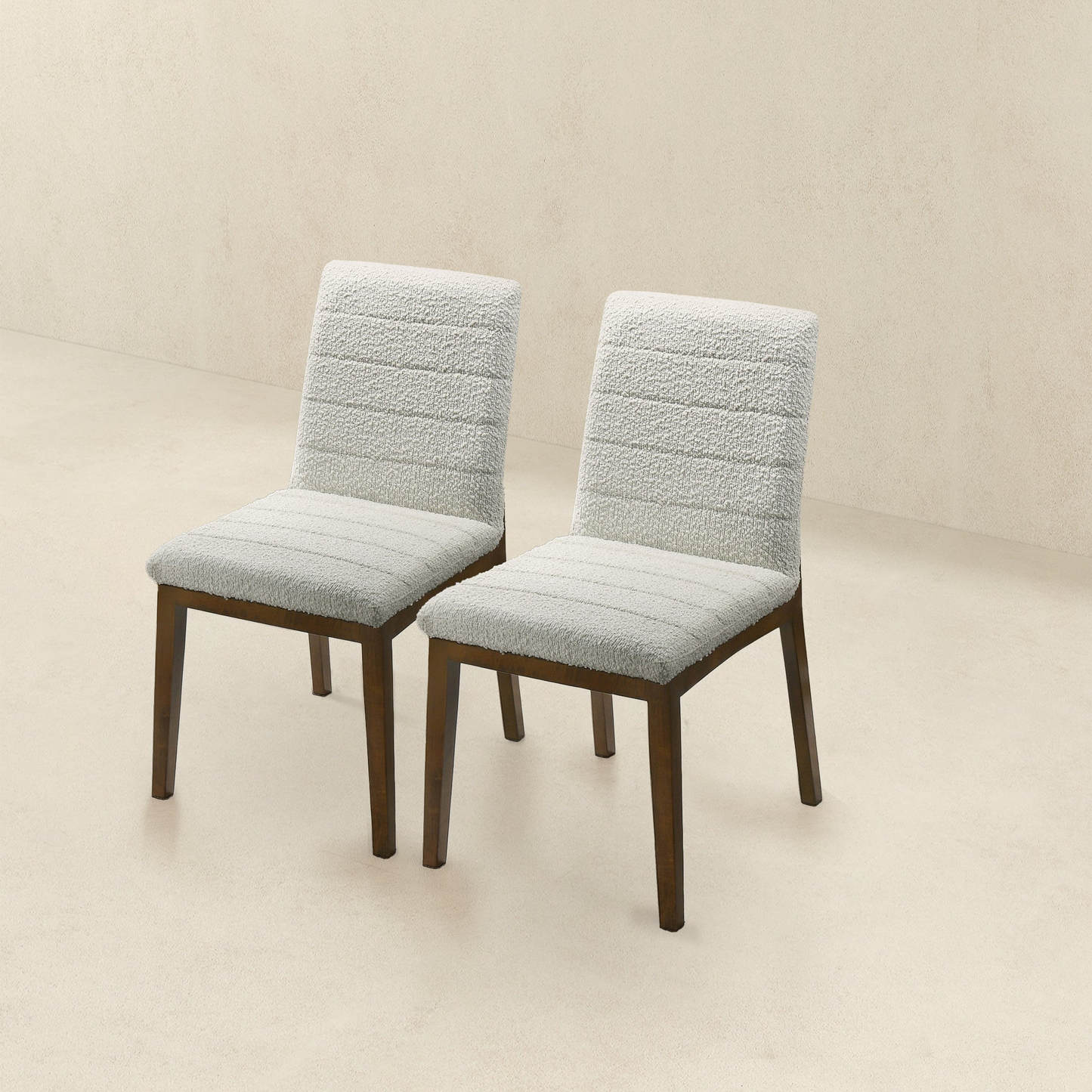 Ines White Boucle Dining Chair Set Of 2