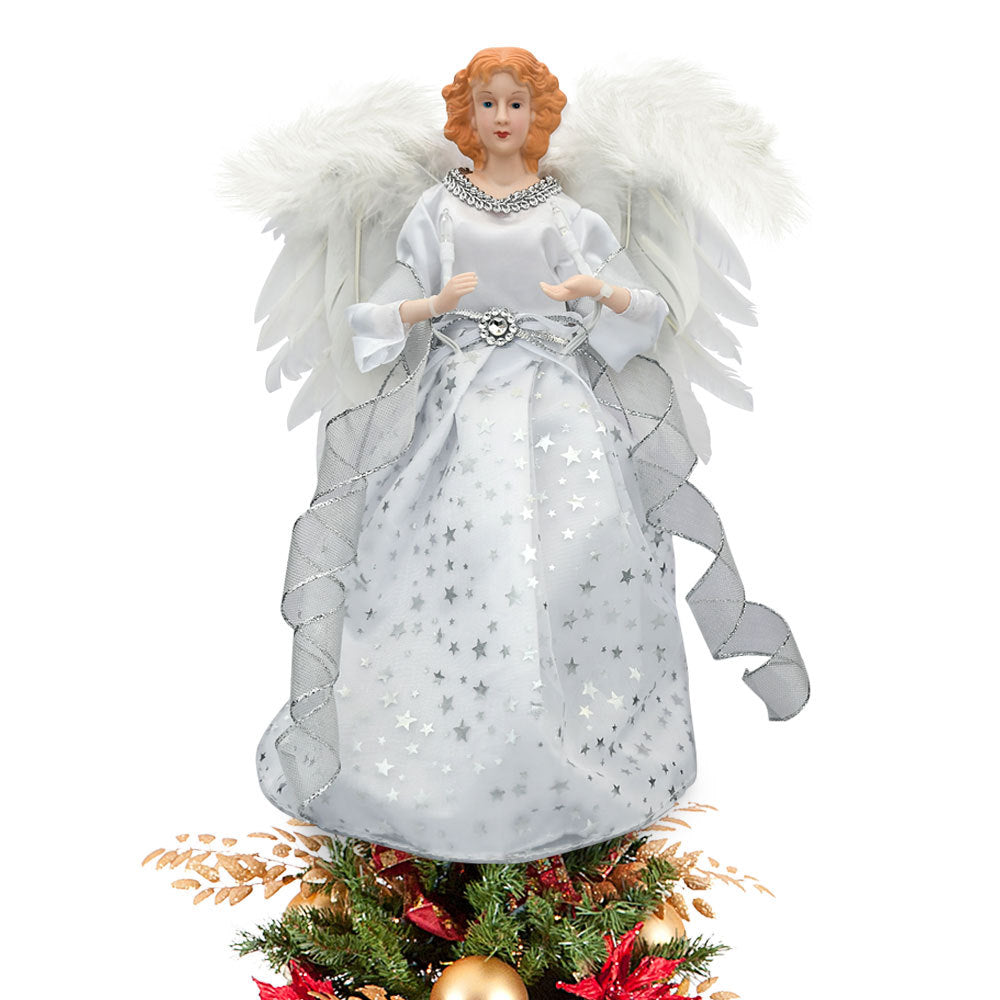Christmas Tree Topper Angel Light Decoration - Silver & Gold Variants