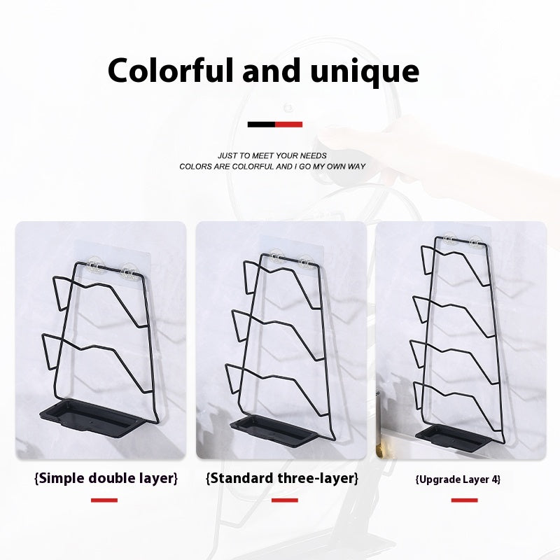 Stainless Steel Pot Lid Rack Wall Mount Organizer Kitchen Storage