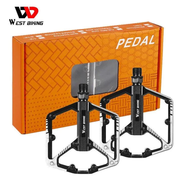 Aluminum MTB Bicycle Pedals 9/16 Inch Black with DU Bearing - Mountain & Road