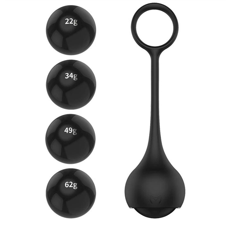 Male Muscle Training Ball Set - 4-Piece Tension Exercise Kit - Black