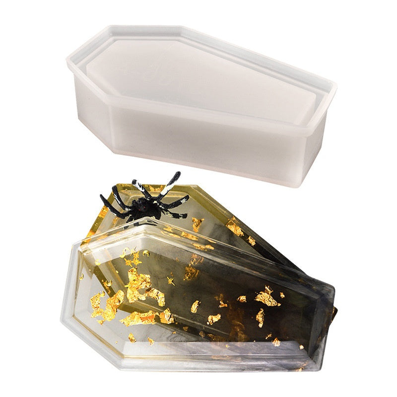 Epoxy Resin Mirror Coffin Mold for Storage Box Craft - Zombie Design