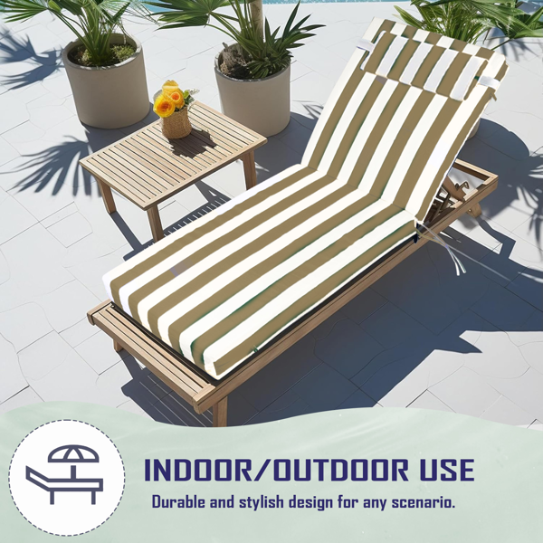Waterproof Outdoor Chaise Lounge Cushion - 72x21x3 Inch