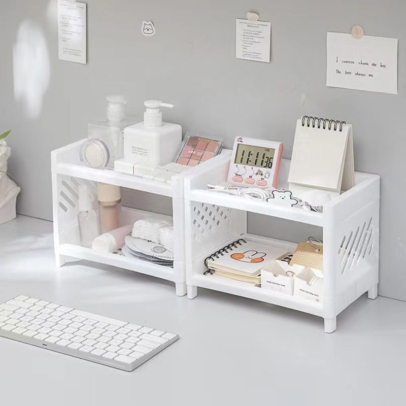 Multi-Layer Plastic Storage Rack for Household Organization