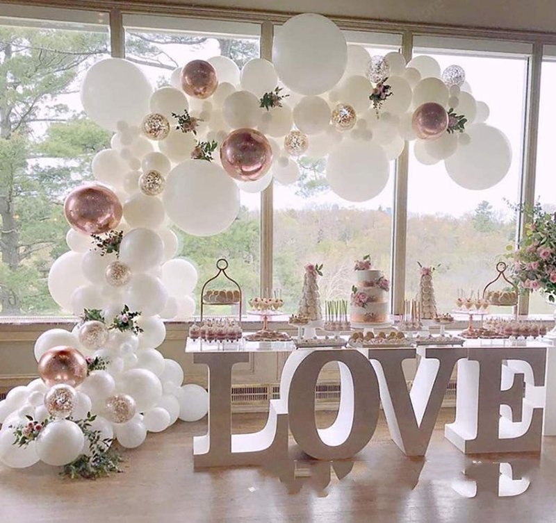 Silver 4D Latex Balloon Set for Birthday Party Decorations