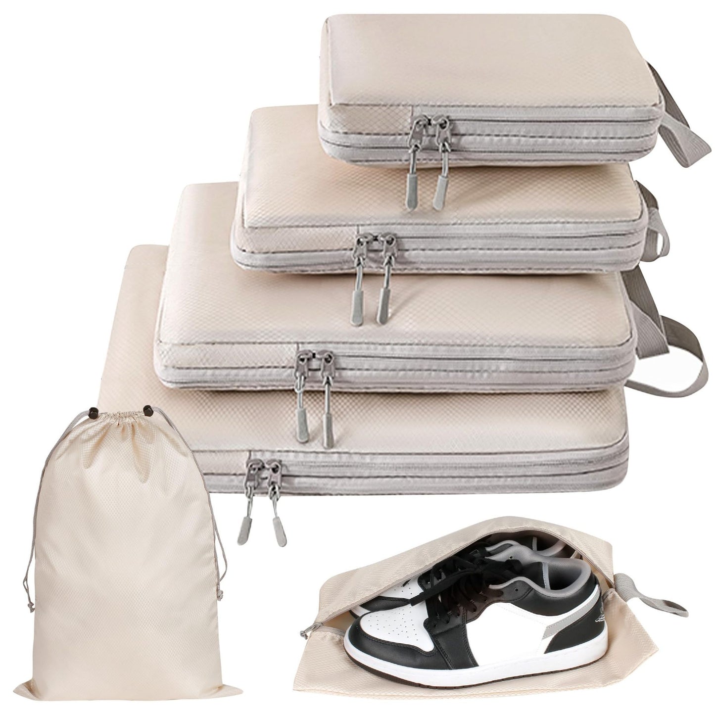 6-Piece Travel Storage Bag Compression Set - Space-Saving Home Organization