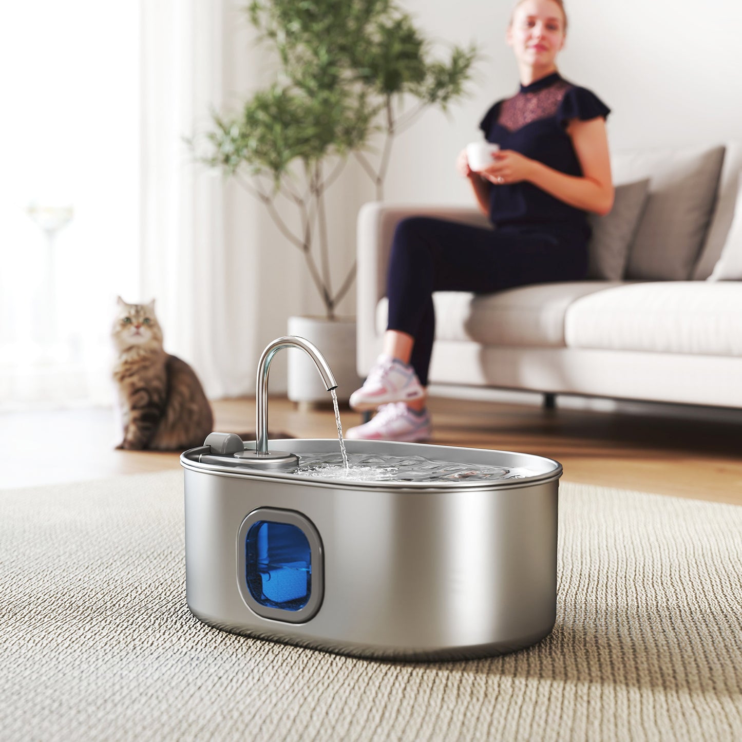 Stainless Steel Pet Water Fountain 7L with Filters Quiet Pump for Cats & Dogs