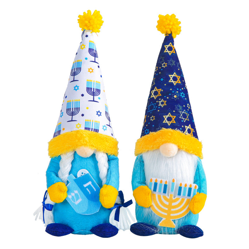 Faceless Doll Ornament - Blue Tall Hat Modern Home Decor