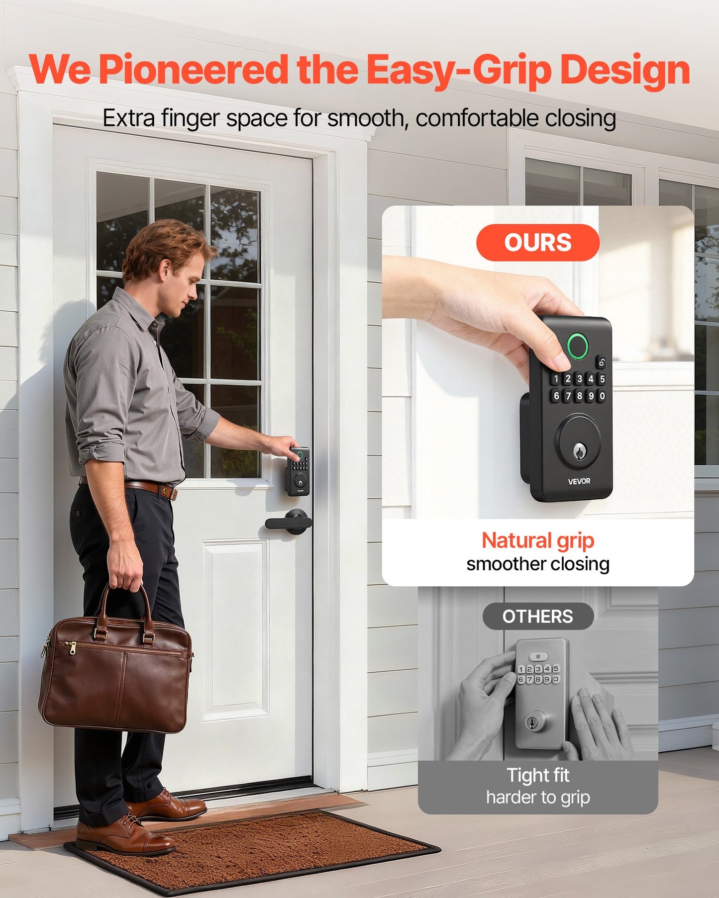 Keyless Entry Door Lock with Handle Set - Electronic Keypad Deadbolt, Auto Lock, Matte Black