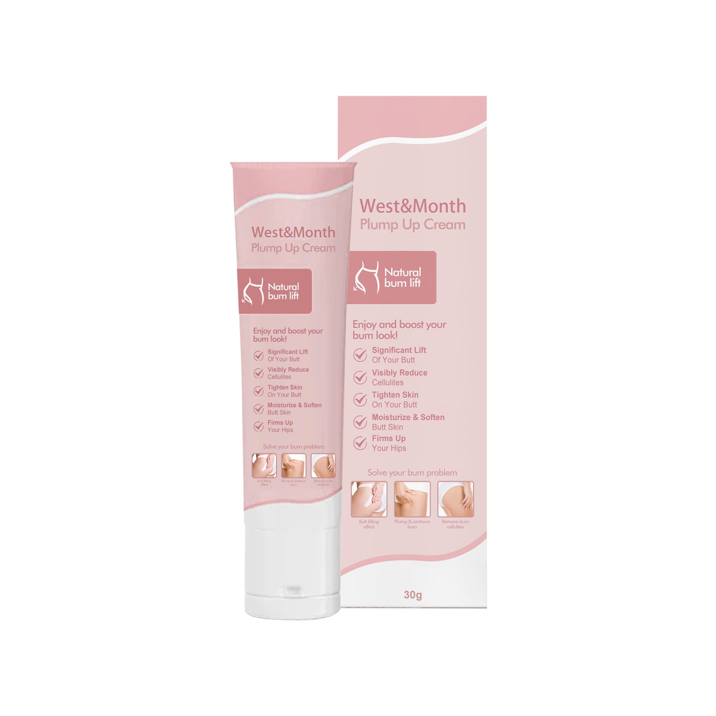 Buttock Firming and Lifting Cream - Volumizing Body Care for Curvier Hips