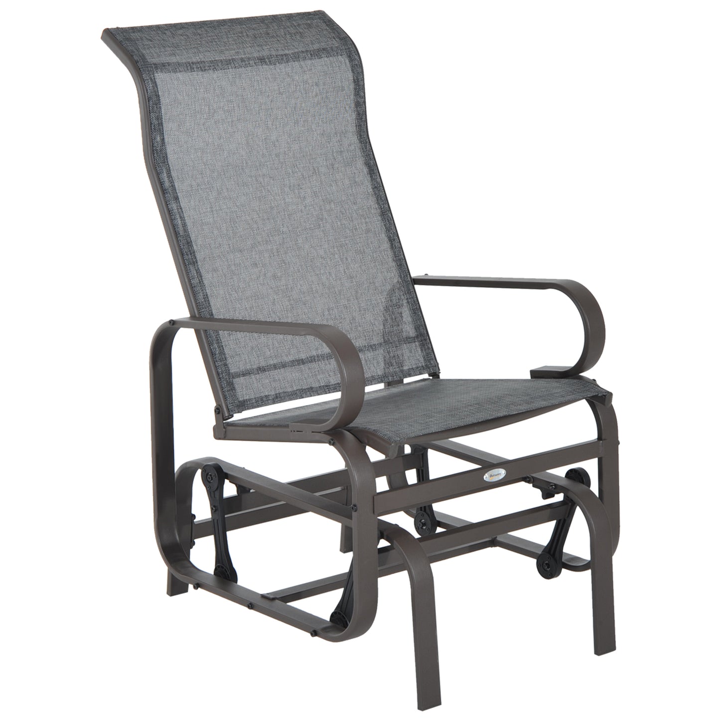 Outdoor Glider Rocker Chair - Metal High-Back, Gray