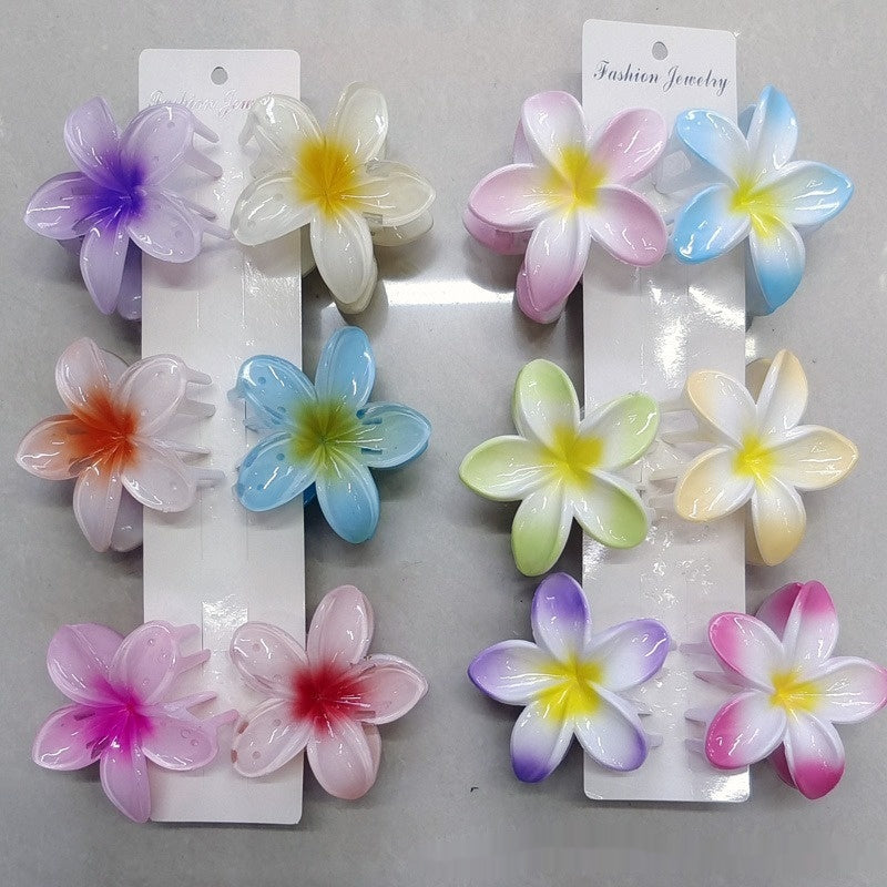 Flower Hair Clip with Egg Bauhinia Flower Back Spoon Grip - Multiple Colors