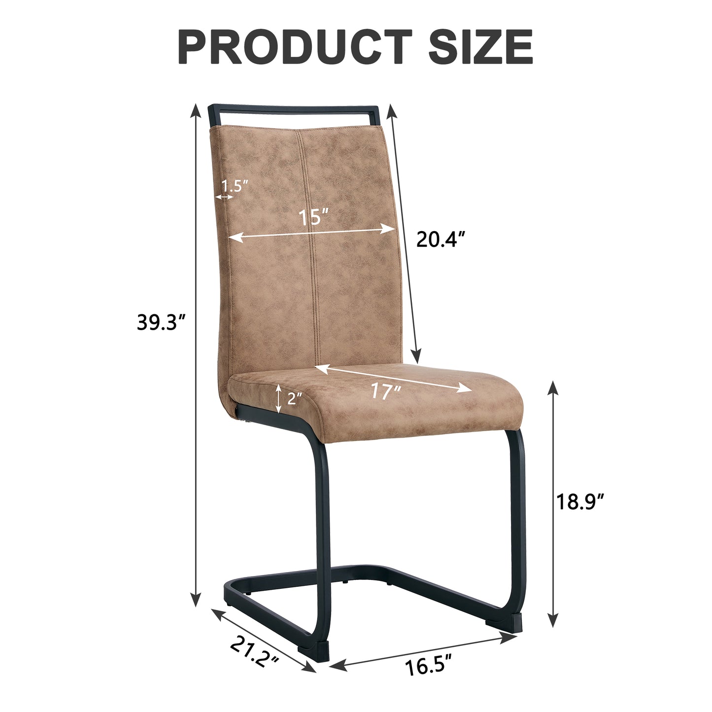 Modern Dining Chairs, Technology Cloth High Back Upholstered Side