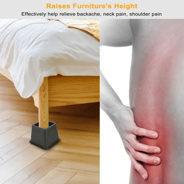 Adjustable Furniture Risers - 8-Piece Set with 500kg Capacity