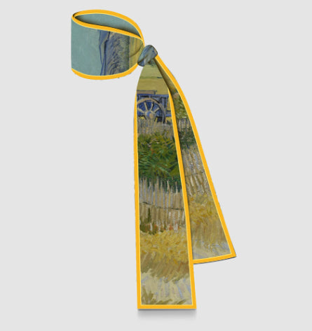 Silk Scarf Headband with Ribbon Streamer - Multiple Styles