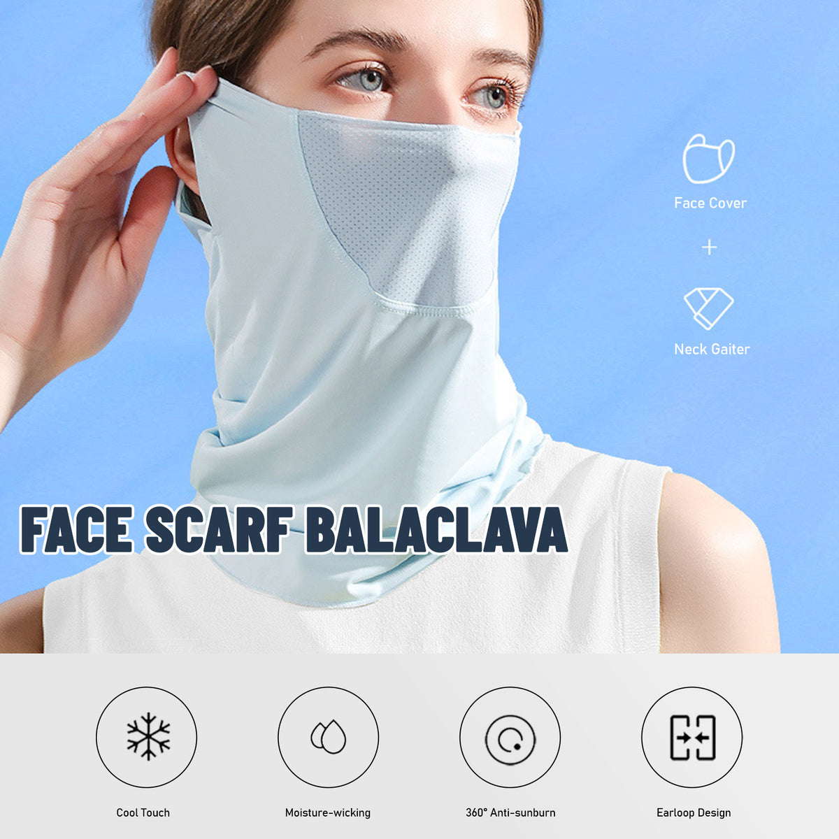 Breathable UV Protection Face Gaiter for Outdoor Sports - Multiple Styles