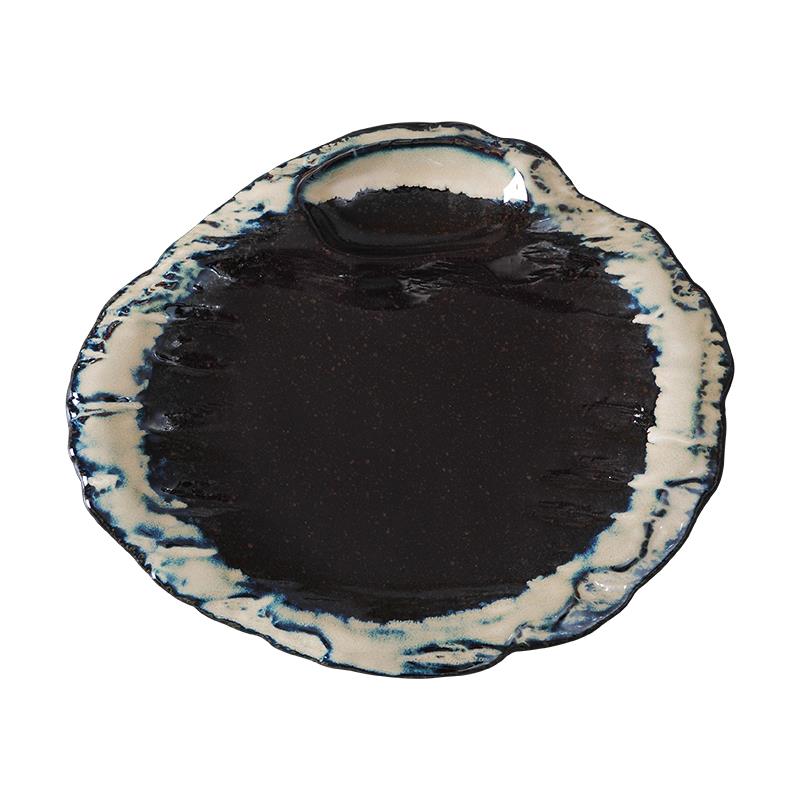 Japanese Style Ceramic Plate - Irregular Glaze Home Dinnerware