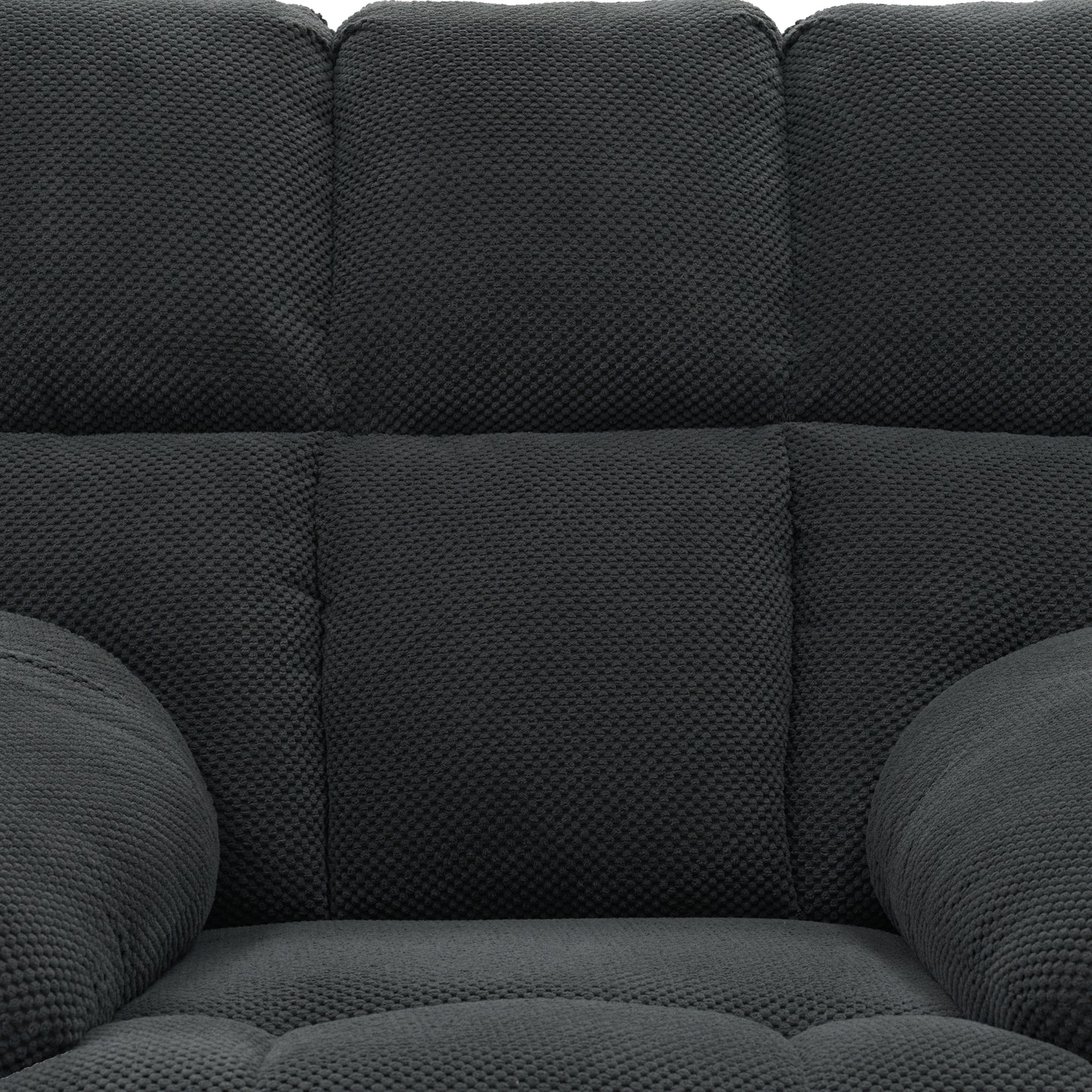 Modern Manual Rocker Recliner Chair - Dark Gray Upholstery