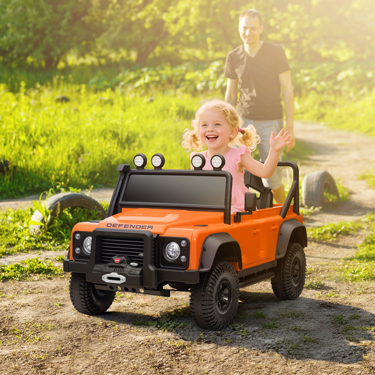 Electric Ride-On Car with Remote Control - Orange