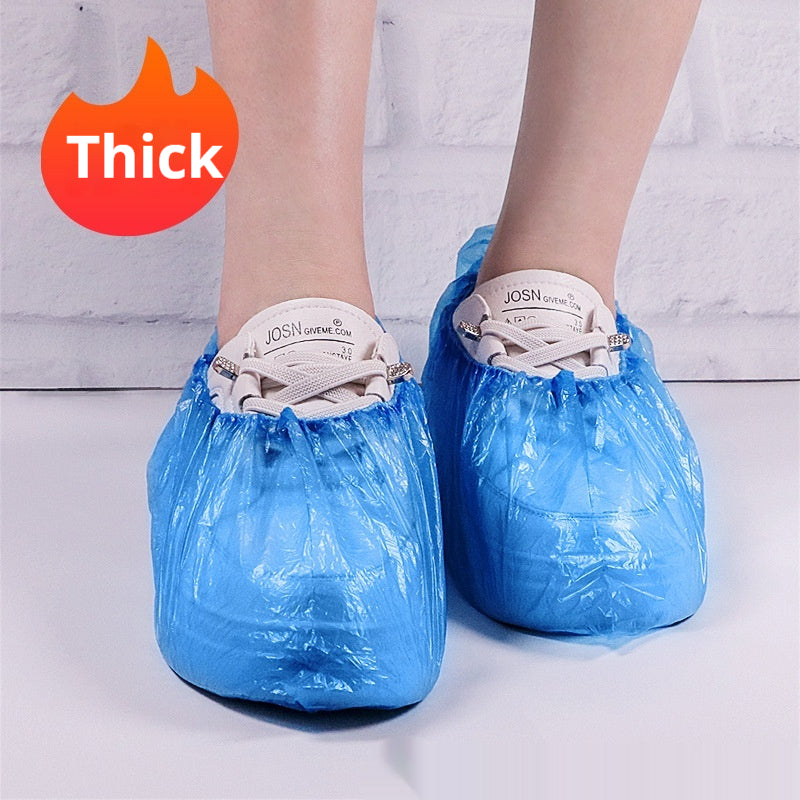 Disposable Shoe Covers 100 Pcs Indoor Dustproof Non-Slip Blue Pink Variants