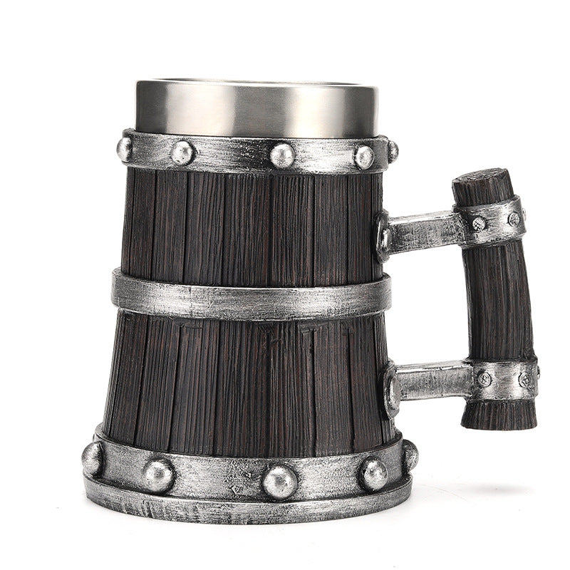 Large Capacity Beer Stein Mug with Handle - 600ML Stainless Steel Drinkware