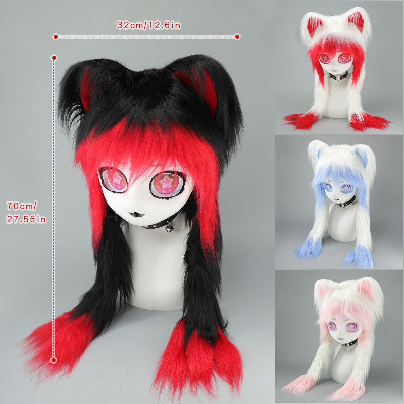 Lolita Cat-Ear Cosplay Plush Headpiece for Adults - Multiple Colors