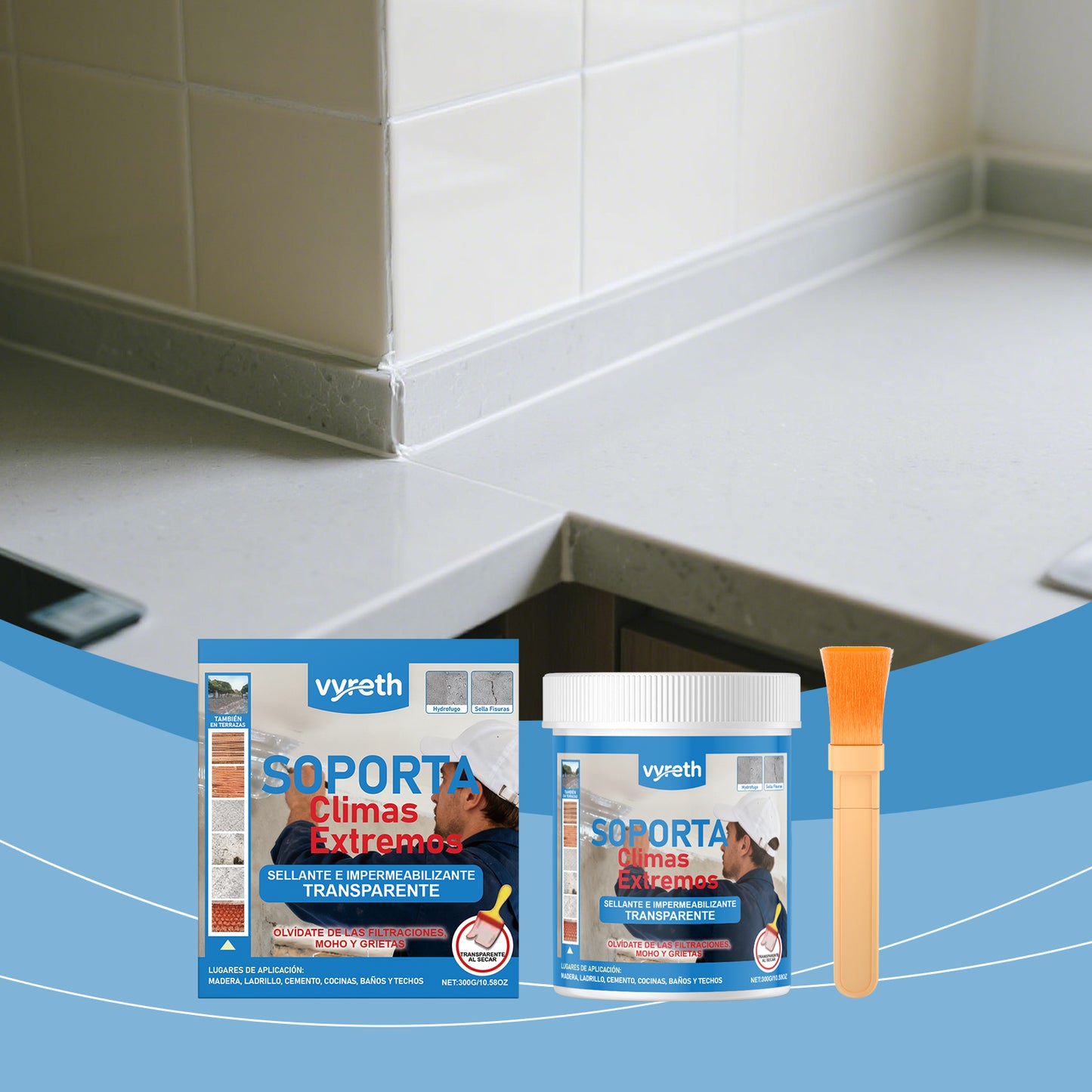 Waterproof Sealing Adhesive 300g for Kitchen Storage - Clear