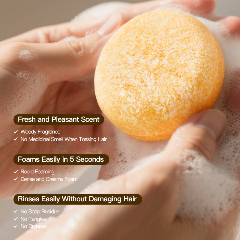 Bamboo Charcoal Oil Control Shampoo Soap 64g - Refreshing Hair Care for Oil-Free Scalp