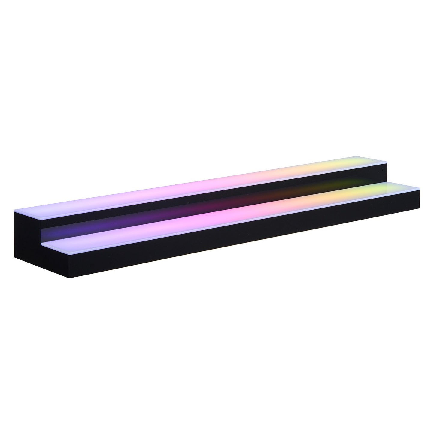 LED Lighted Liquor Bottle Display Shelf - 2 Tiers, USB & App Control, 40 Inch Acrylic Bar Decor