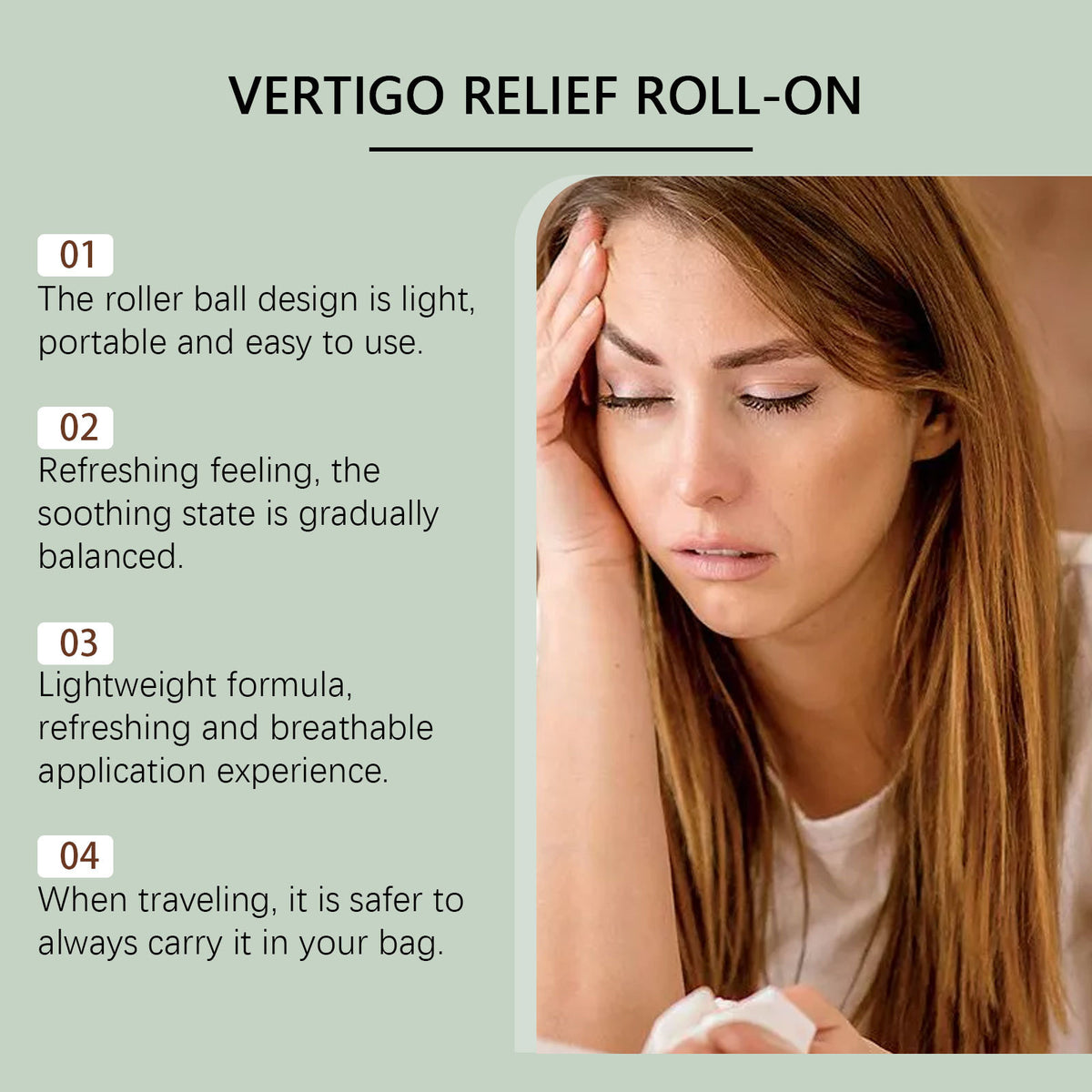 Mint Cooling Roll On Massage Oil 10ml - Head Discomfort Relief