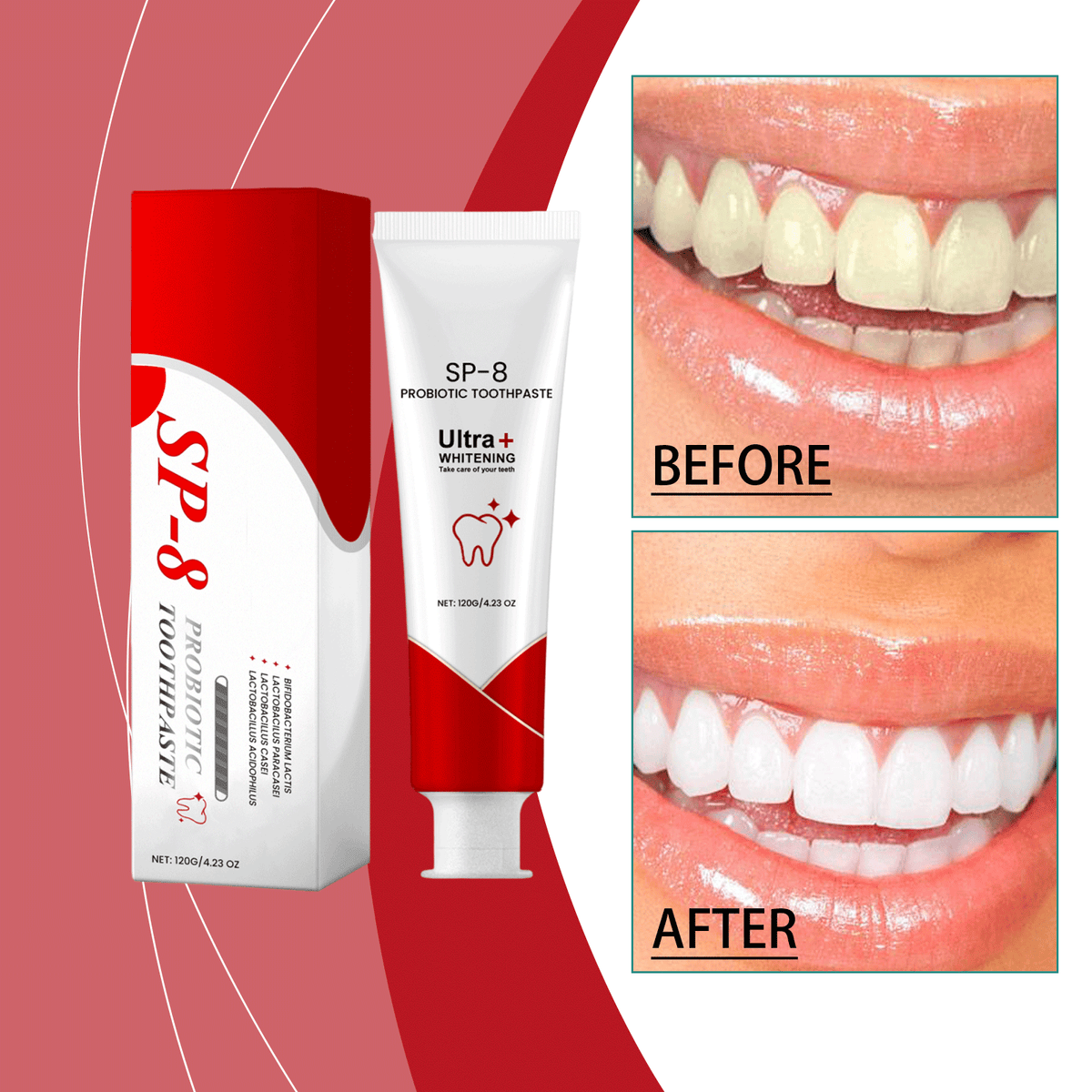Probiotic Toothpaste for Fresh Breath & Whiter Teeth 120g