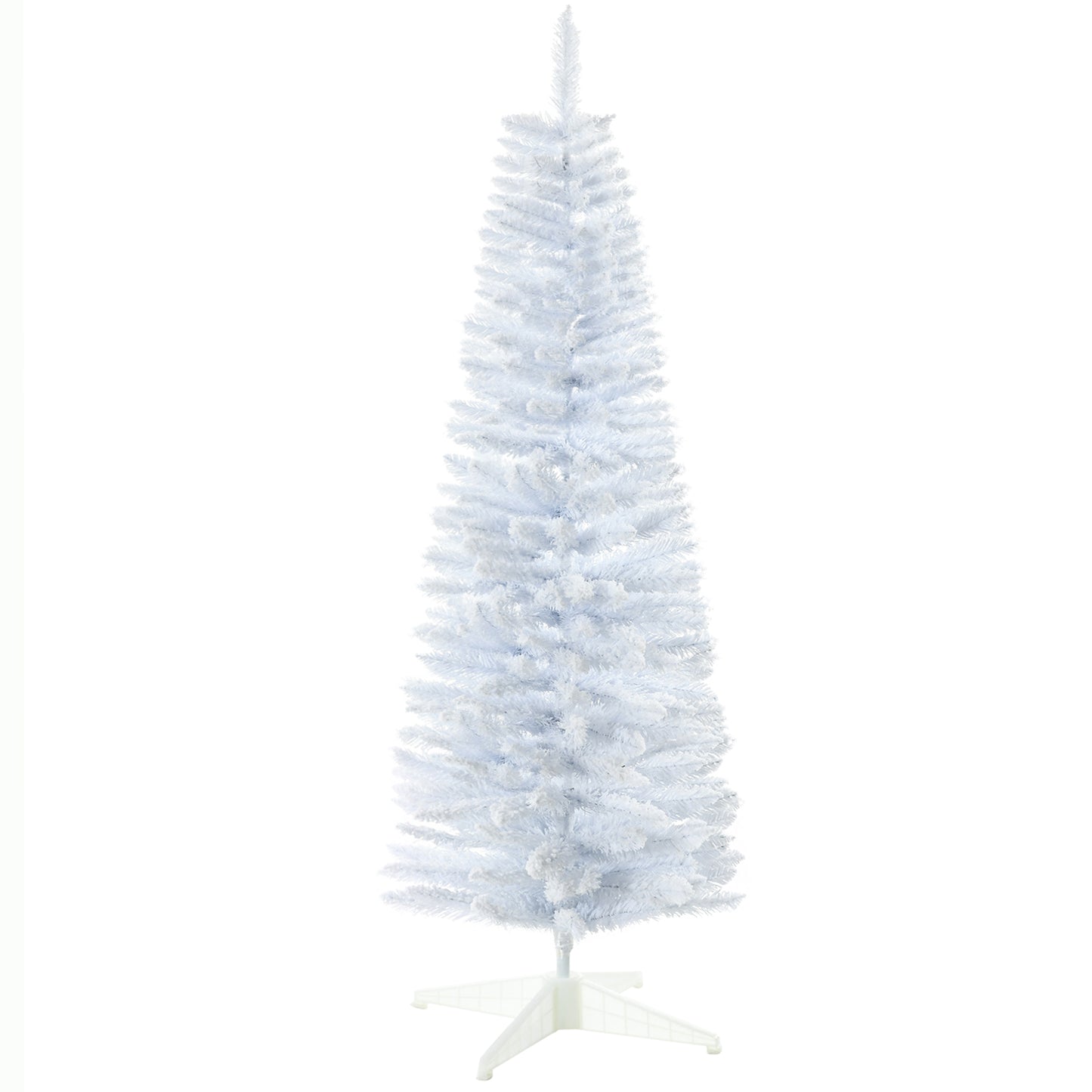 Snow Flocked Artificial Christmas Tree - Pencil Shape, White