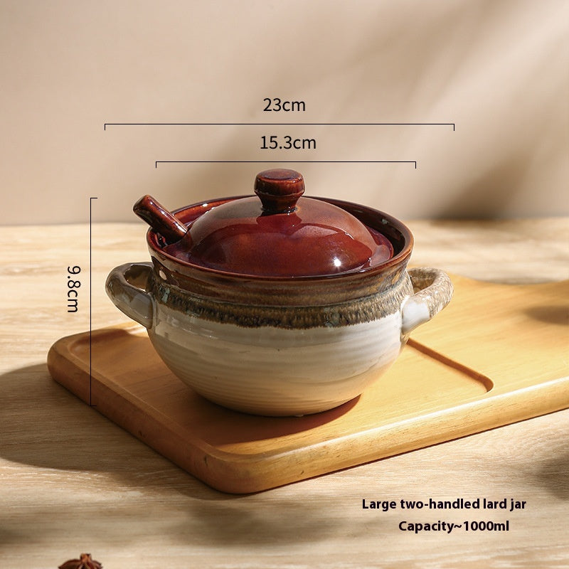 Japanese Style Porcelain Tea Set with Lifting Handle and Black Stone Design