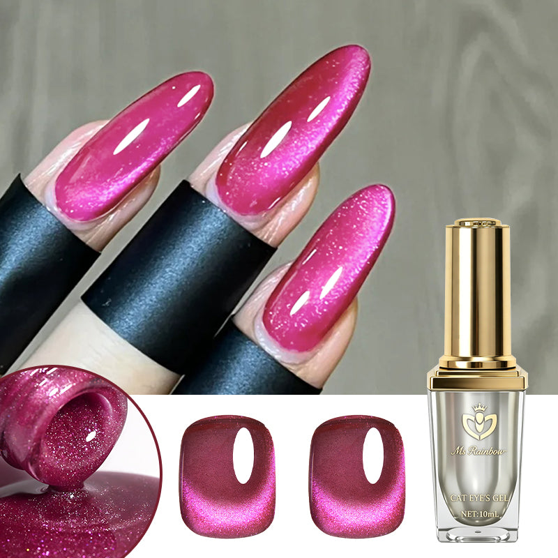 Cat Eye Gel Polish - 10ml Cherry Red Shimmer Magnetic Soak Off Nail Gel